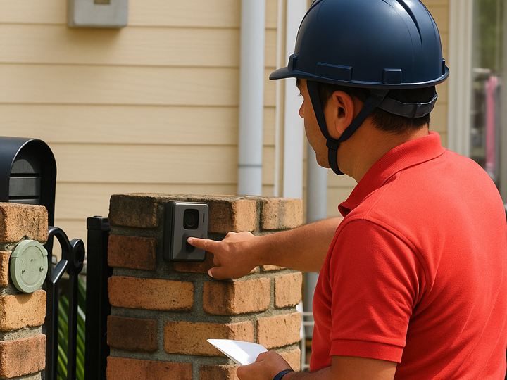 工事前のご近所挨拶の様子
