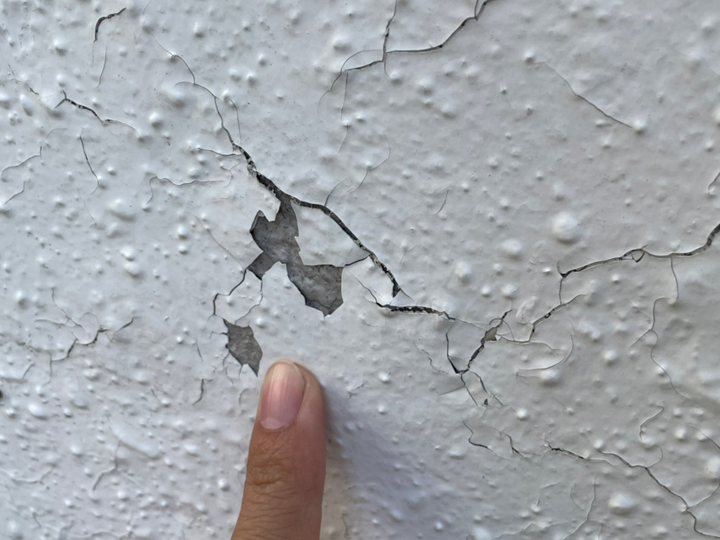 外壁の塗膜剥がれ