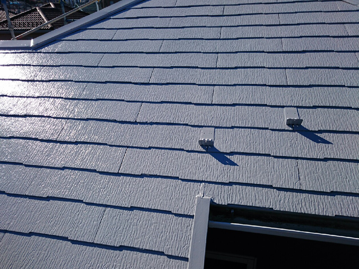 遮熱塗料を使って塗装した屋根