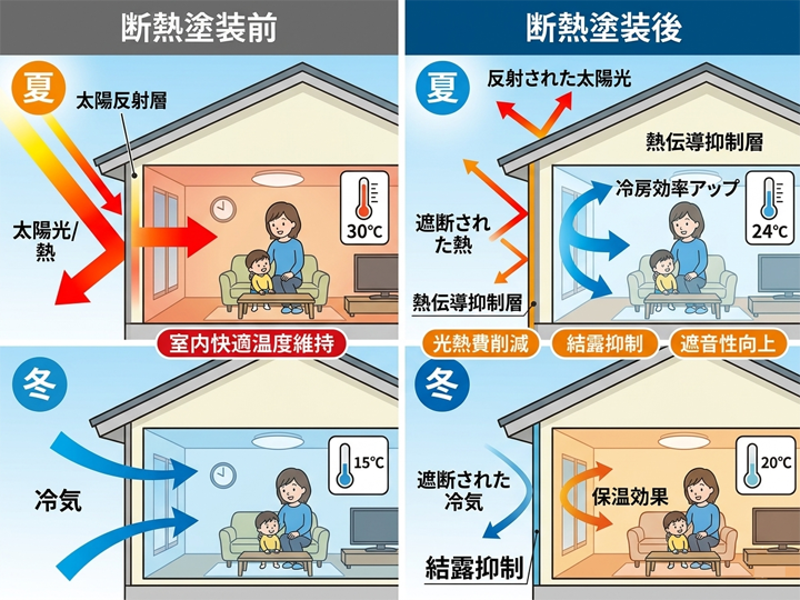 外壁塗装で断熱性を高める！仕組みやメリット、遮熱との違いを分かりやすく解説