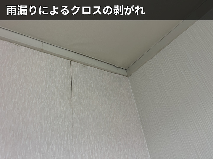 雨漏りで剥がれた室内クロス