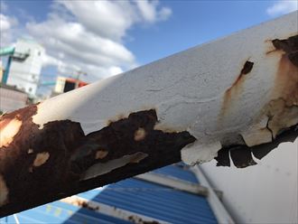 市川市原木の工場屋根鉄部修繕のご相談、ケレン処理からの塗装が必要です
