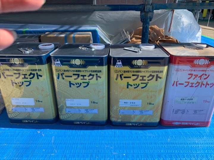 佐倉市江原にて日本ペイントのパーフェクトトップで外壁塗装工事を実施