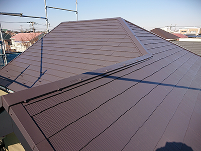 東金市南上宿にて塗膜が劣化した化粧スレートに遮熱性塗料のサーモアイSiによる屋根塗装工事