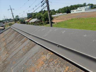 君津市 棟板金の状態調査