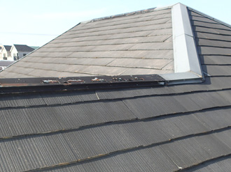東金市南上宿にて塗膜が劣化した化粧スレートに遮熱性塗料のサーモアイSiによる屋根塗装工事