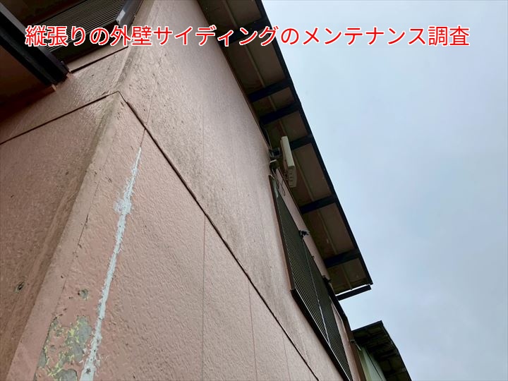 縦張りの外壁サイディングのメンテナンス調査