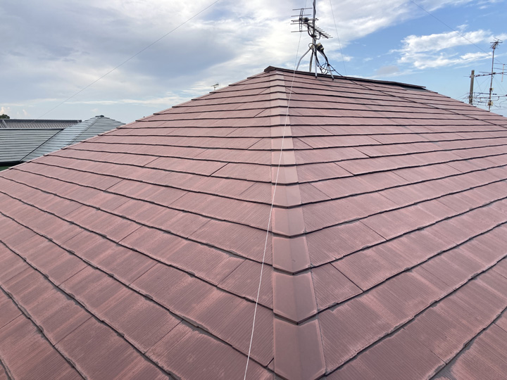 東金市田間にて化粧スレート屋根の経年劣化を調査、屋根補修と屋根塗装をご提案
