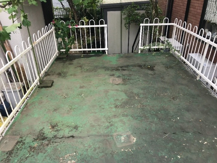 市原市西国分寺にて車庫（屋上）からの雨漏りをウレタン防水通気緩衝工法で再発防止しました
