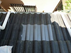 セメント瓦塗装　モルタル壁塗装　瓦修理　長浦