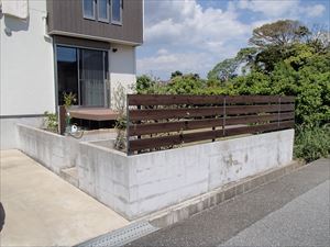 ブロック塀塗装　袖ヶ浦市　部分塗装