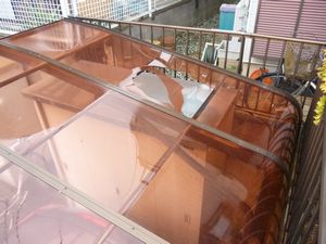 カーポート屋根の交換工事　外壁と屋根の塗装工事　習志野市藤崎　京成大久保