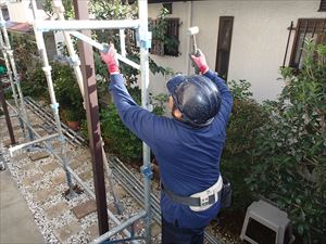 モルタルの外壁塗装　コロニアル　葺き替え　千葉県四街道市