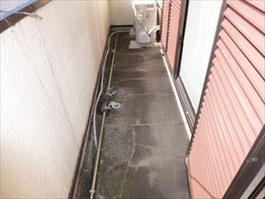 ベランダ防水塗装　ウレタントップコート　市原市