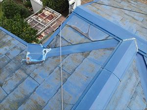 過去にご自分で塗った屋根の塗装工事　木更津市真舟