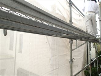 大網白里市の外壁塗装工事に着工いたしました