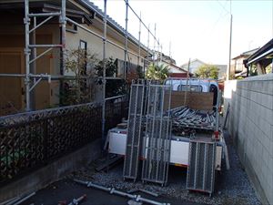 モルタル外壁のクラック　塗装工事　習志野市谷津