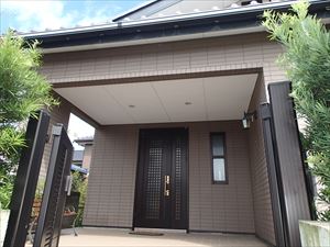 1階建ての外壁塗装工事　目地調サイディング　市原市