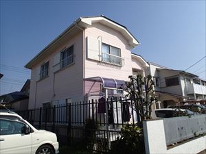 コロニアル屋根とサイディング壁の調査　雨どい調査　君津市