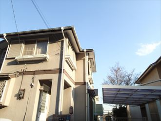 君津市の外壁塗装、塗装色選定、実際に塗ると