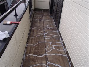 ベランダ防水。シート防水から新規ウレタン防水工事が完工いたしました。｜千葉市