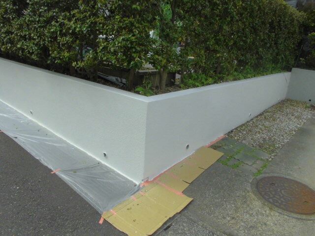 小牧市、ブロック塀の塗装