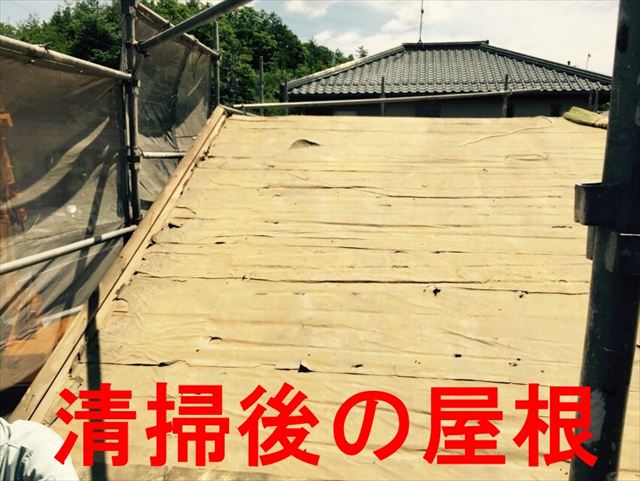清掃後の屋根