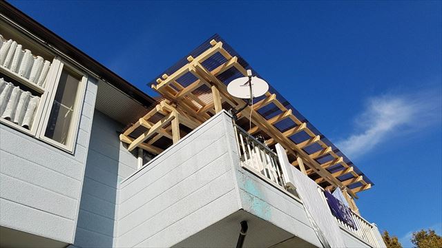 瀬戸市、2階テラス屋根完了