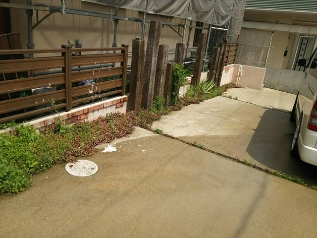 駐車場の洗浄です