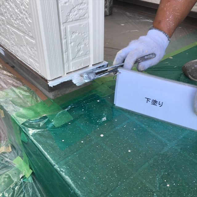 石岡市で水切りの塗り替えを行いました。全ての施工が完了です！