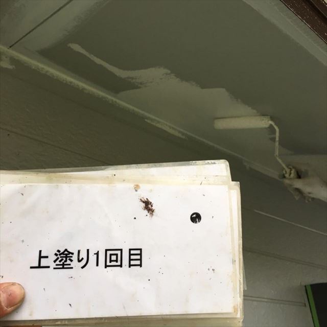 土浦市で、付帯部（軒天、破風板、雨樋）の塗装工事を行いました