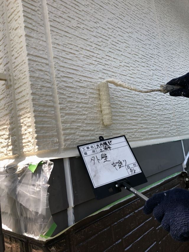 土浦市 ダイワハウス施工の家の塗り替え現場！外壁と軒天の塗り替えをして施工完了です