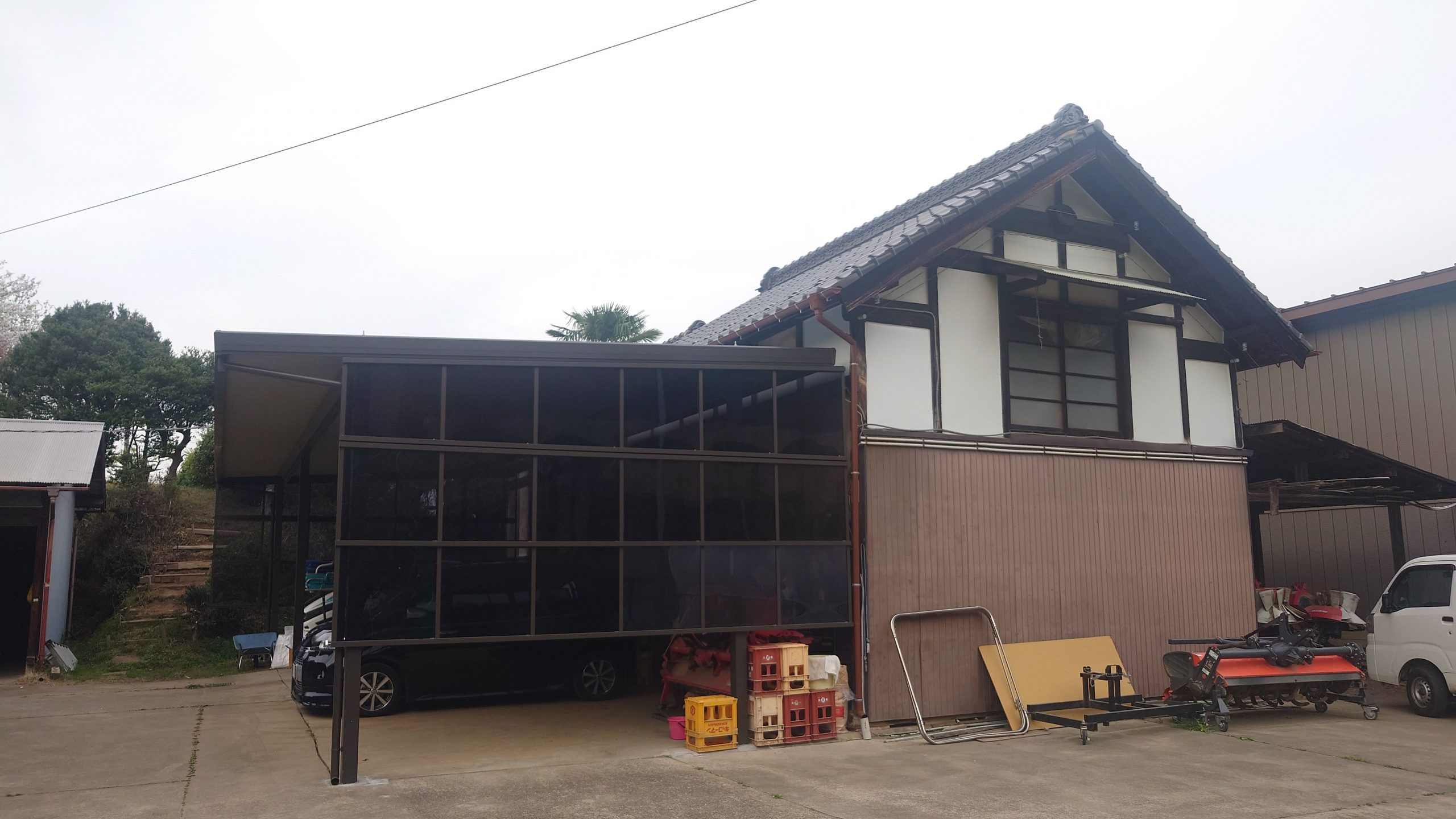 【取手市】納屋の外壁改修から大型カーポート完成！