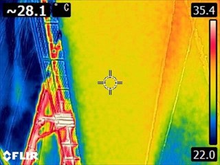 雨漏り工事後散水調査サーモカメラ20050