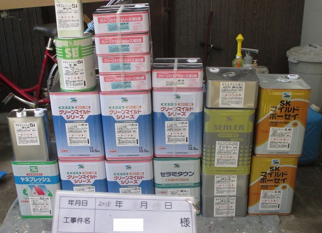 Ｙ様邸で使用する塗料