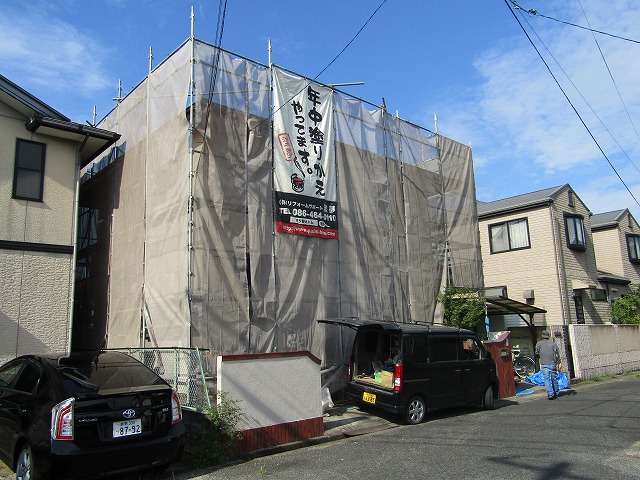 倉敷市宮前Ｓ様邸　屋根カバー工法　外壁ﾌｯ素で塗り替え工事