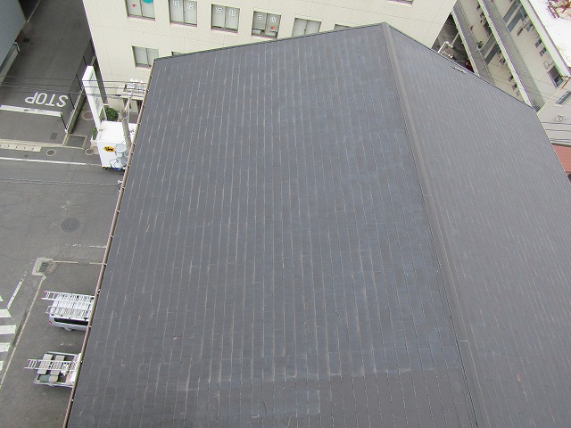 倉敷市昭和町Ｋビル　雨漏り工事が大詰め　エフロレッセンス清掃