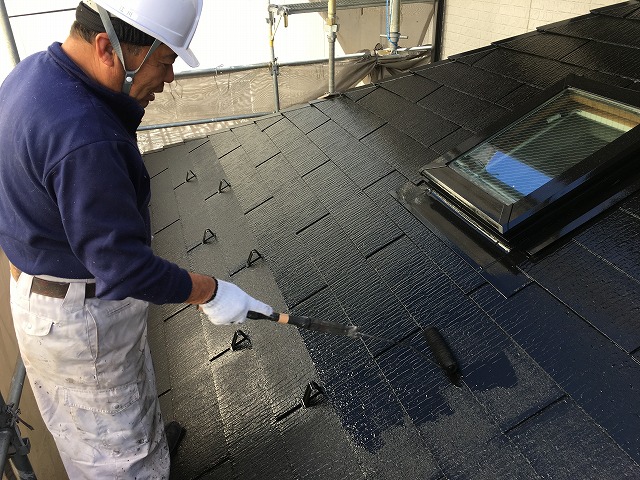 上塗り二回目塗装です