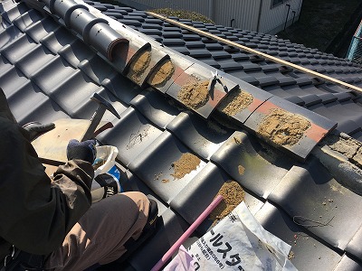大棟解体作業
