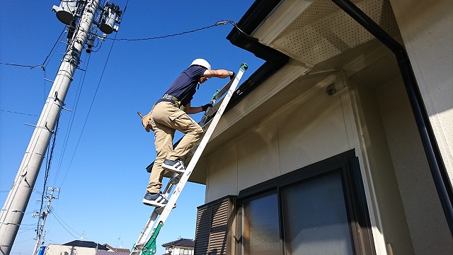 亘理町にて、台風19号により損傷した屋根の現地調査を行いました