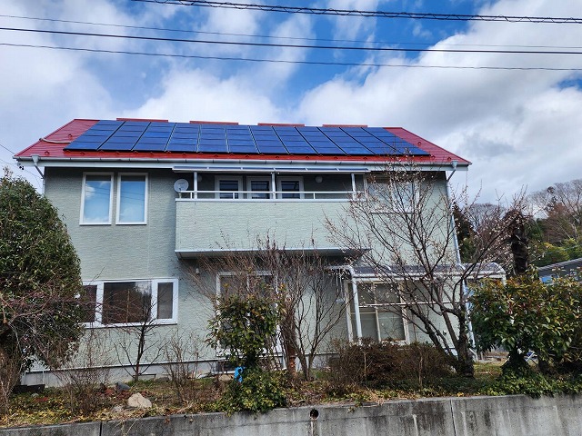 下伊那郡松川町にて機能性塗料を用いた屋根と外壁の塗り替え工事、完成状況