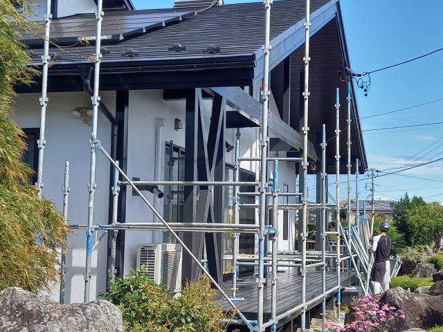 伊那市K邸_足場撤去中