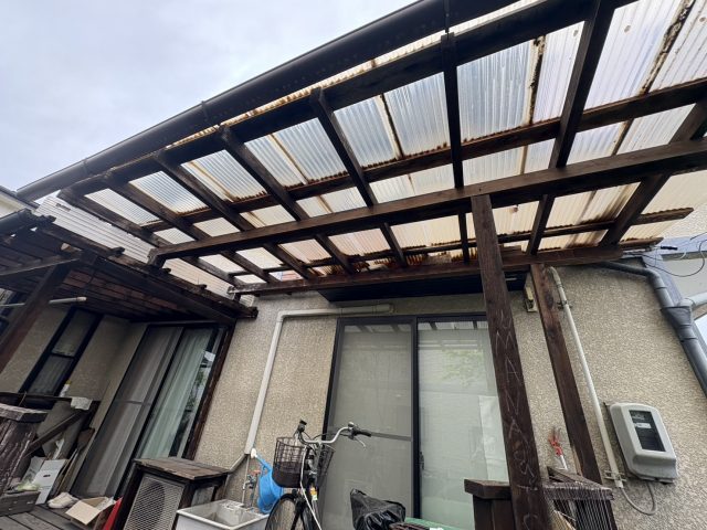 飯田市K邸_施工前-裏手の波板