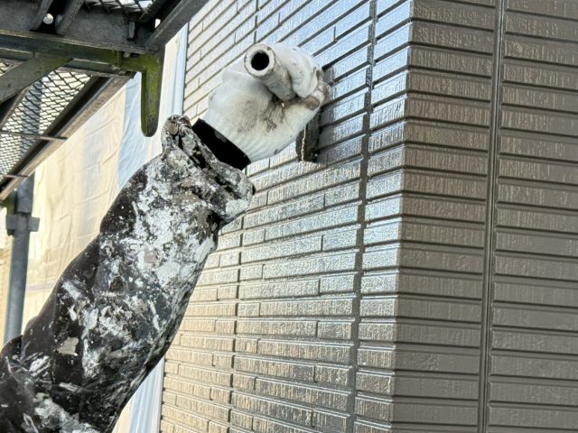 飯田市O邸_ベランダ外壁上塗り