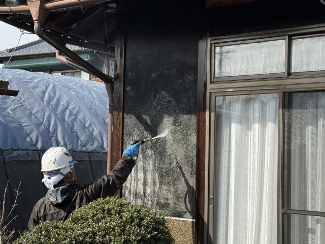 飯田市I邸_聚楽壁の洗浄