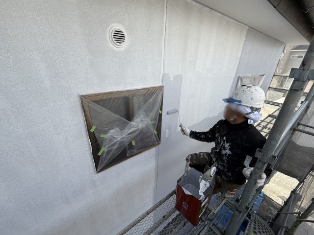 飯田市の3種類の外壁塗装工事のうち、モルタル外壁の塗装工事です
