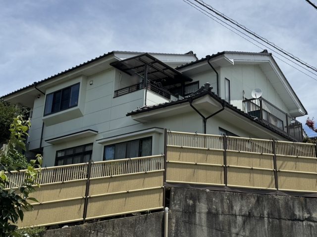 高森町のモルタル外壁のお宅にて、お家の調査・点検を行いました