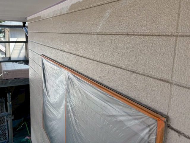 飯田市K邸_下塗りの済んだ外壁