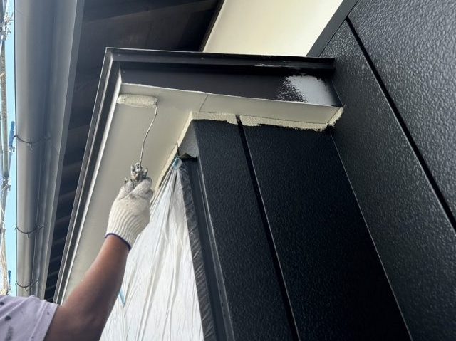 飯島町I邸_霧除け軒天塗装