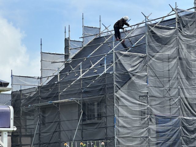 宮田村I邸外壁屋根塗装I邸洗浄作業3